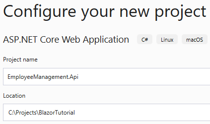 create asp.net core web api from scratch